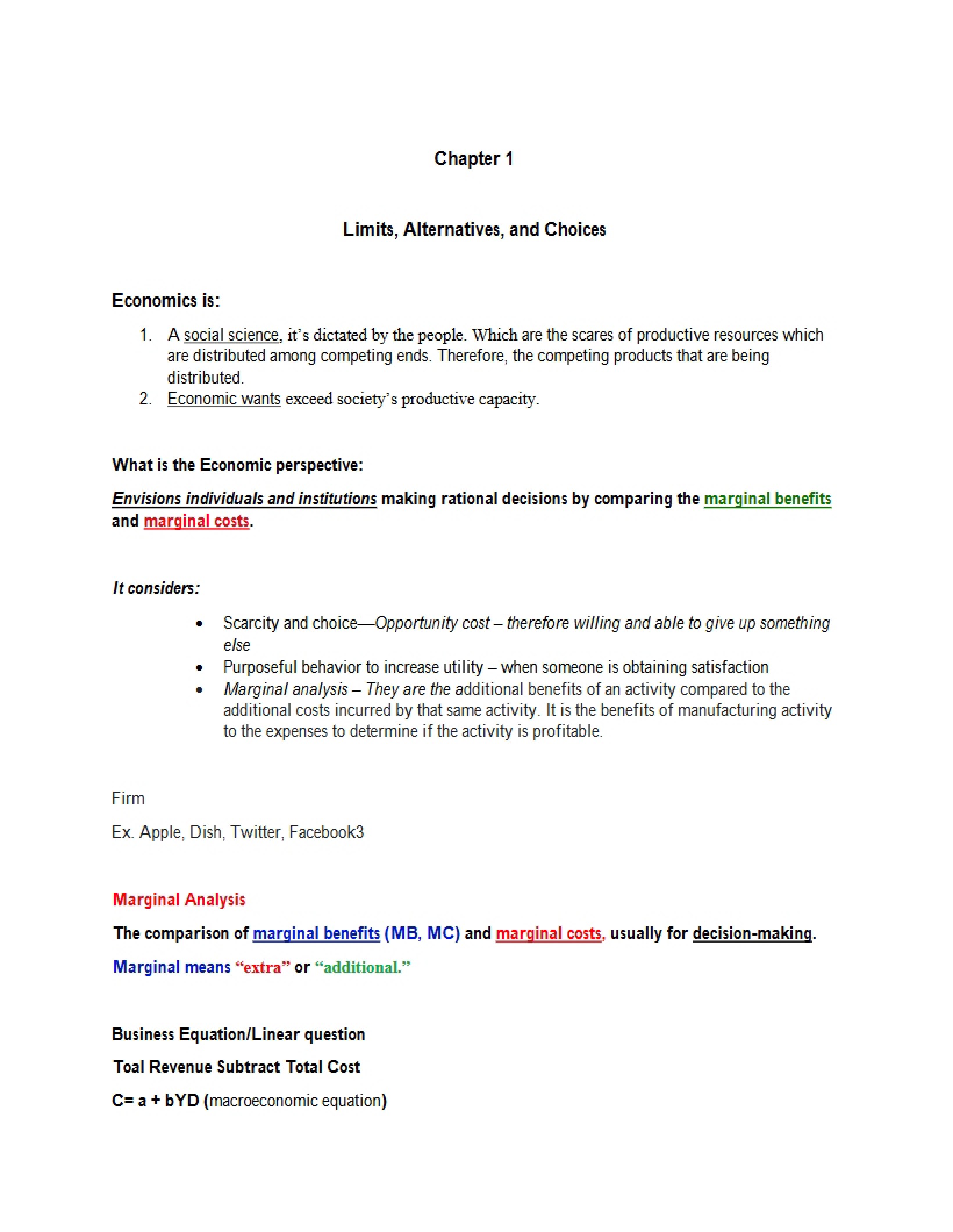 Chapter One Macroeconomics