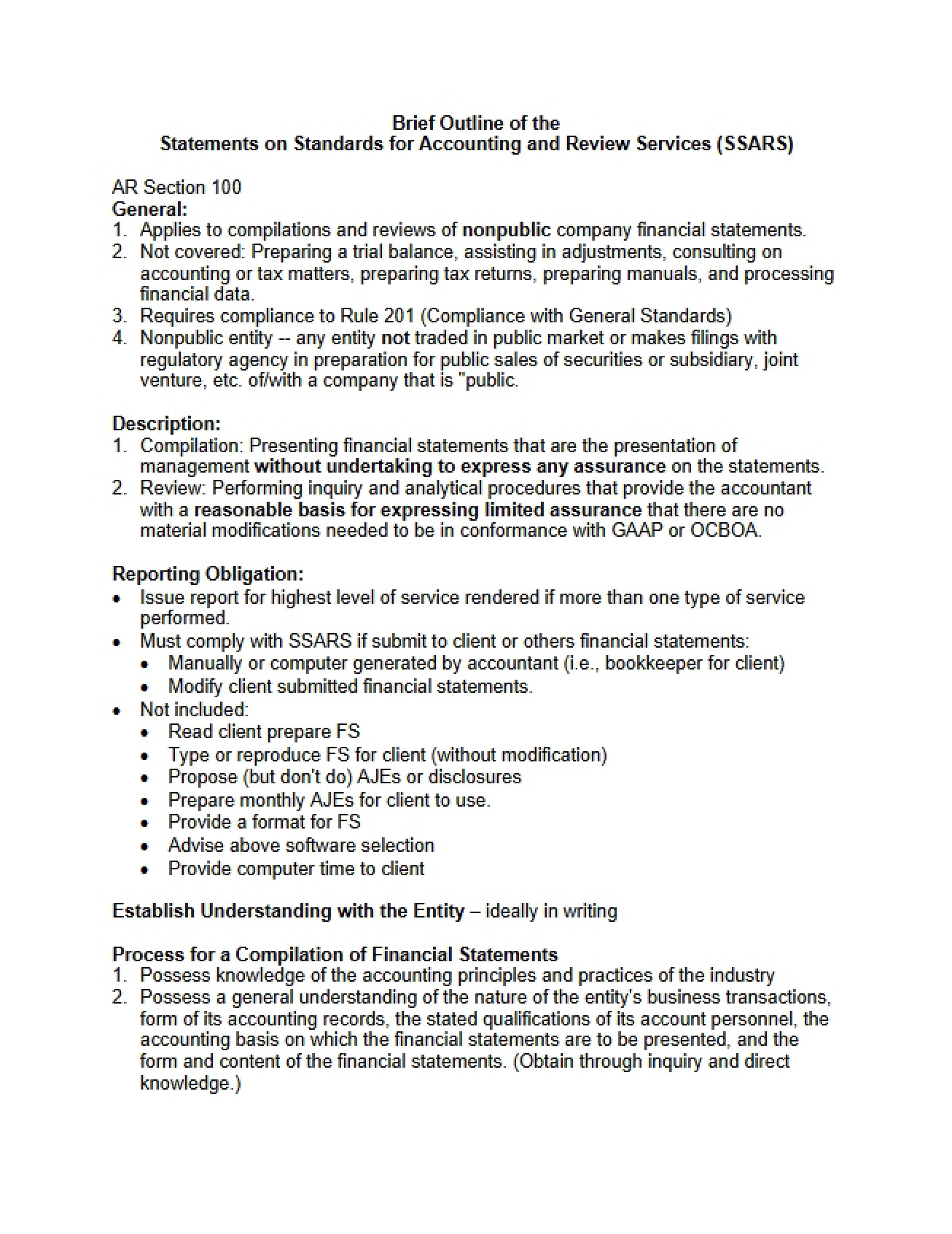 Concise Course Outline