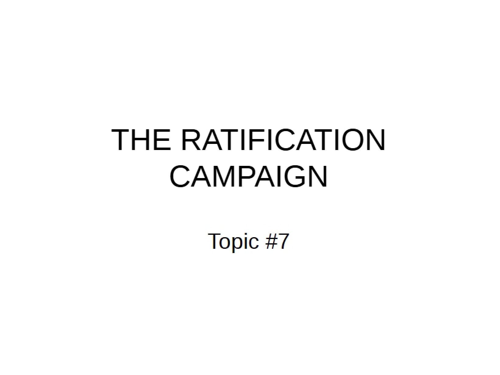 Campaign for Ratification