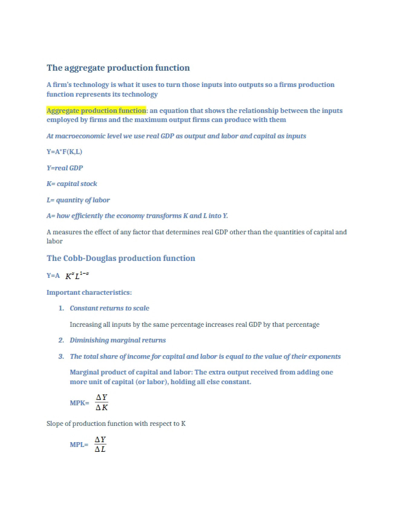 Outline of the Fifth Chapter of an Intermediate Macroeconomics Textbook