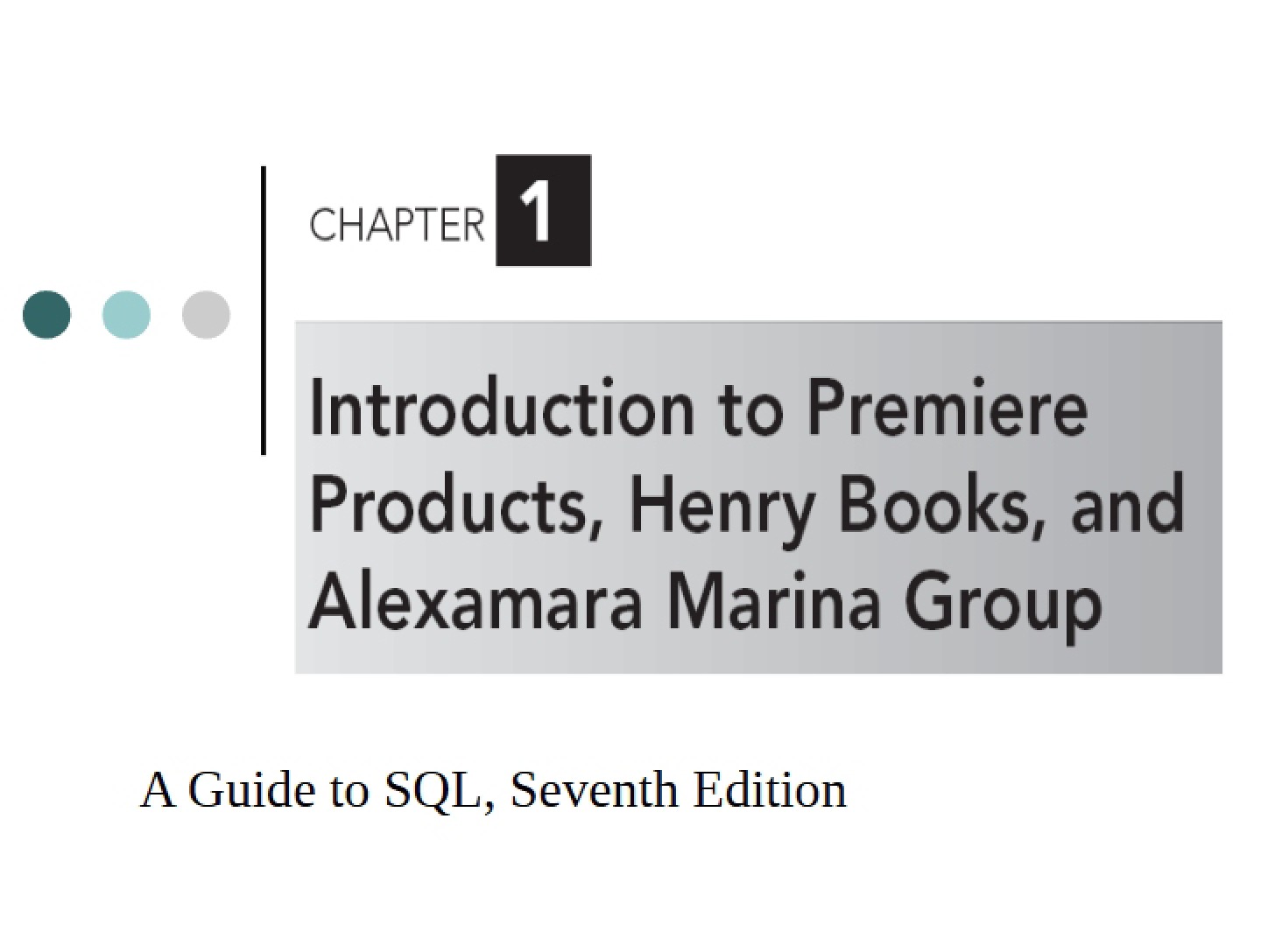 Premier Products Introduction (Ch 1)