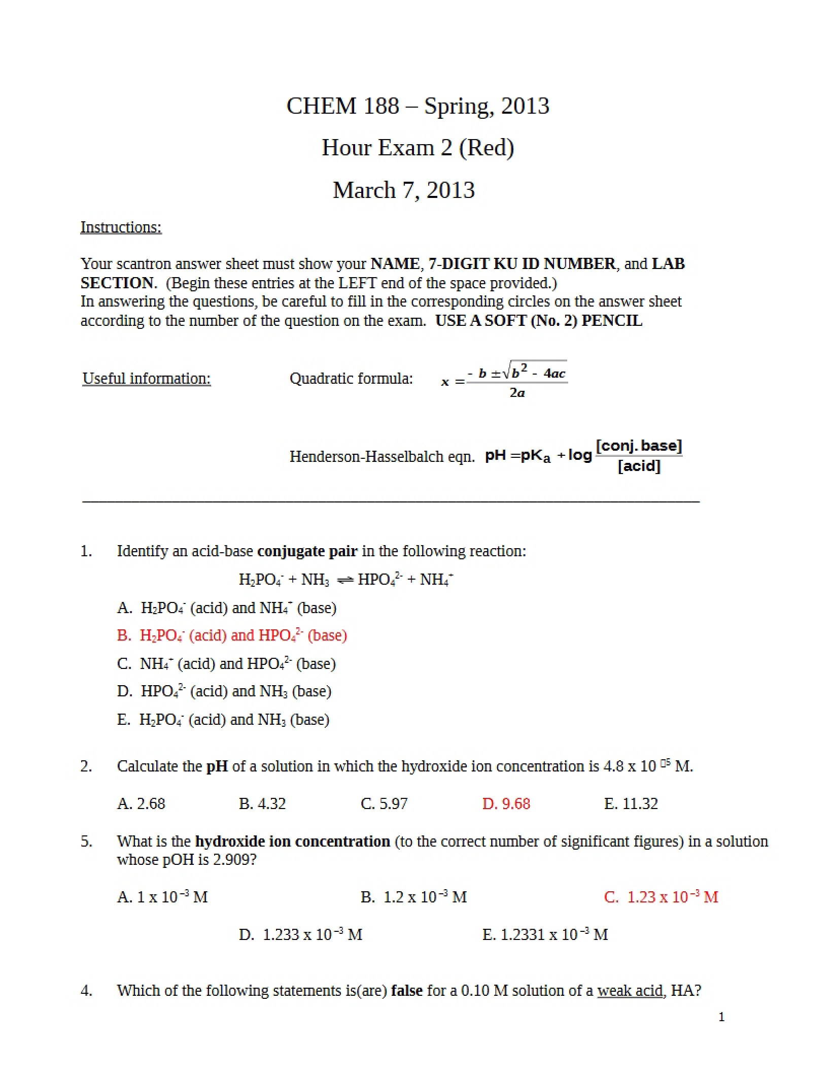 Red Version Exam 2 (2013)