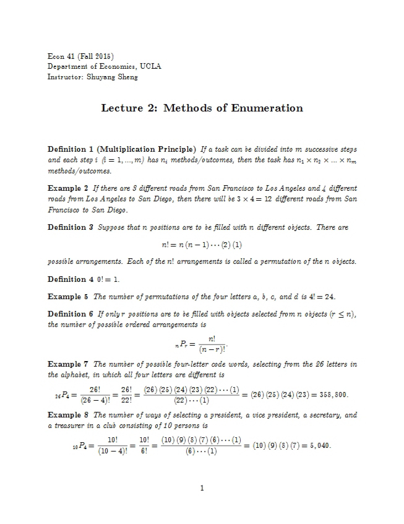 Lecture 2 Notes