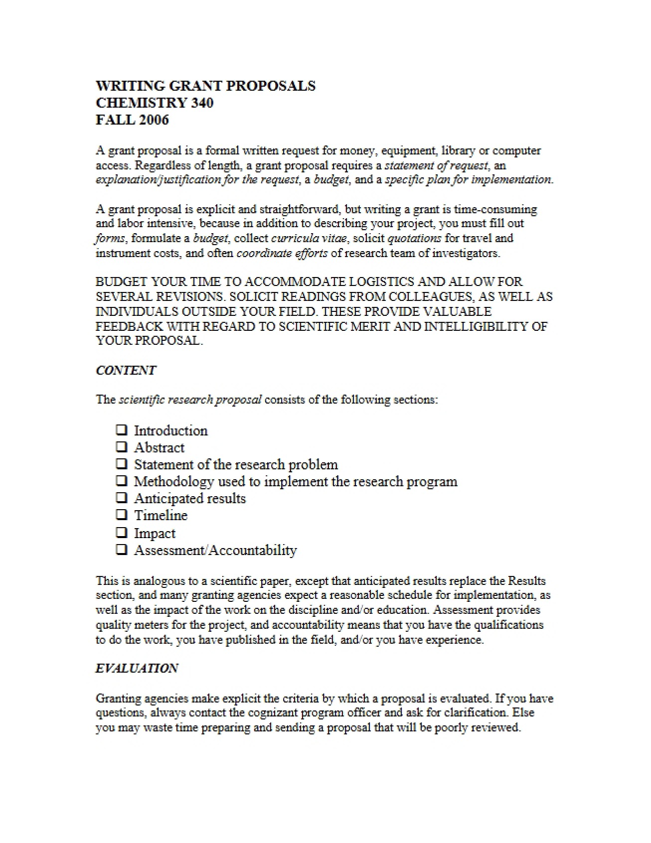Grant Proposal Writing Guide Part One