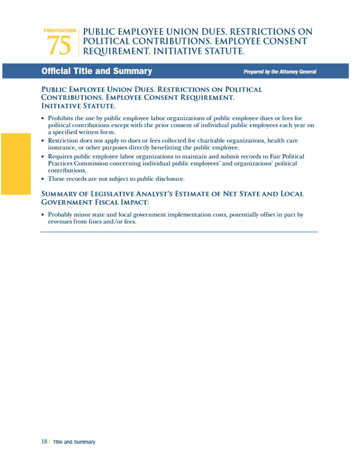 Summary and Official Title
