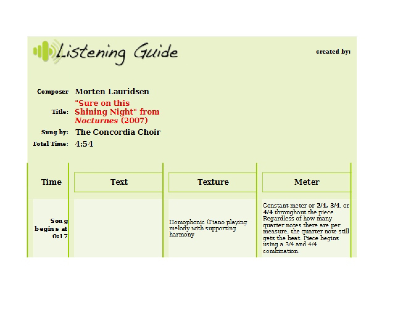 Exploring Music Course Notes