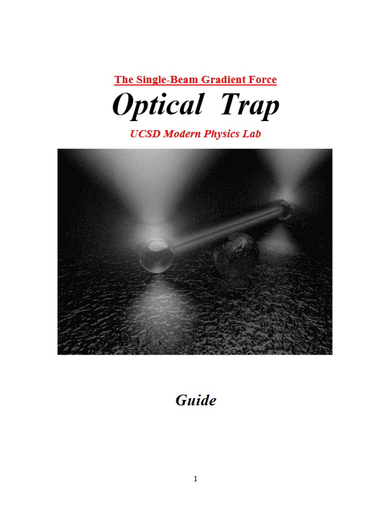 Biological Physics Optical Trapping