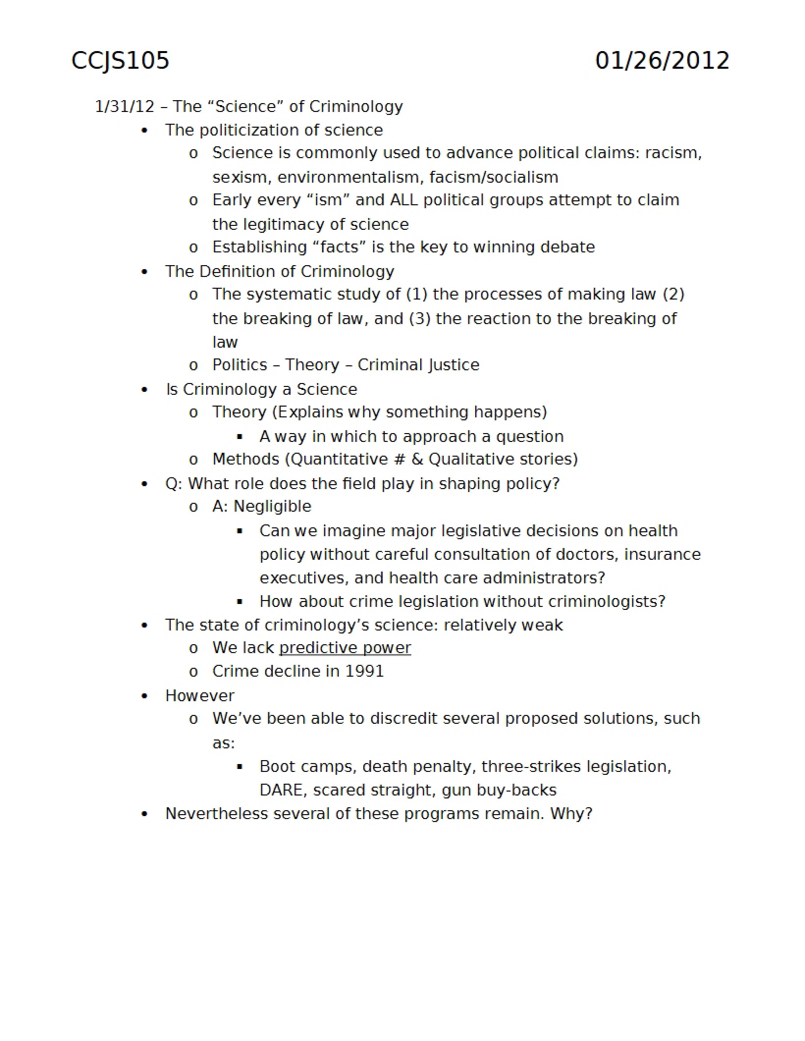 Scientific Inquiry in Criminological Research