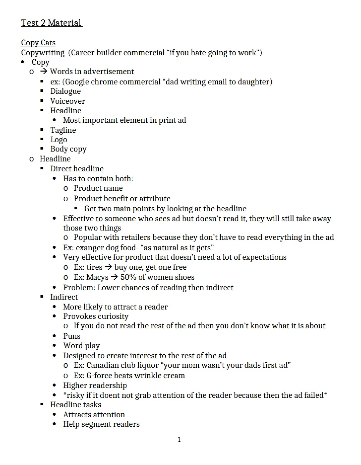 Test 2 Prep Material