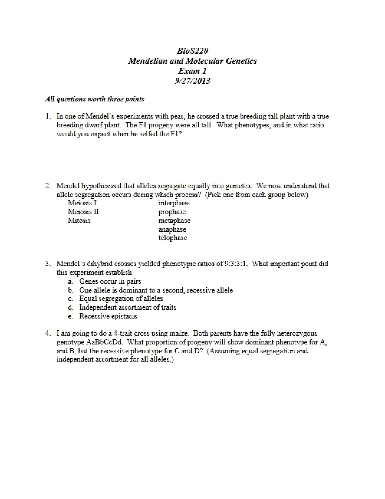 First Exam