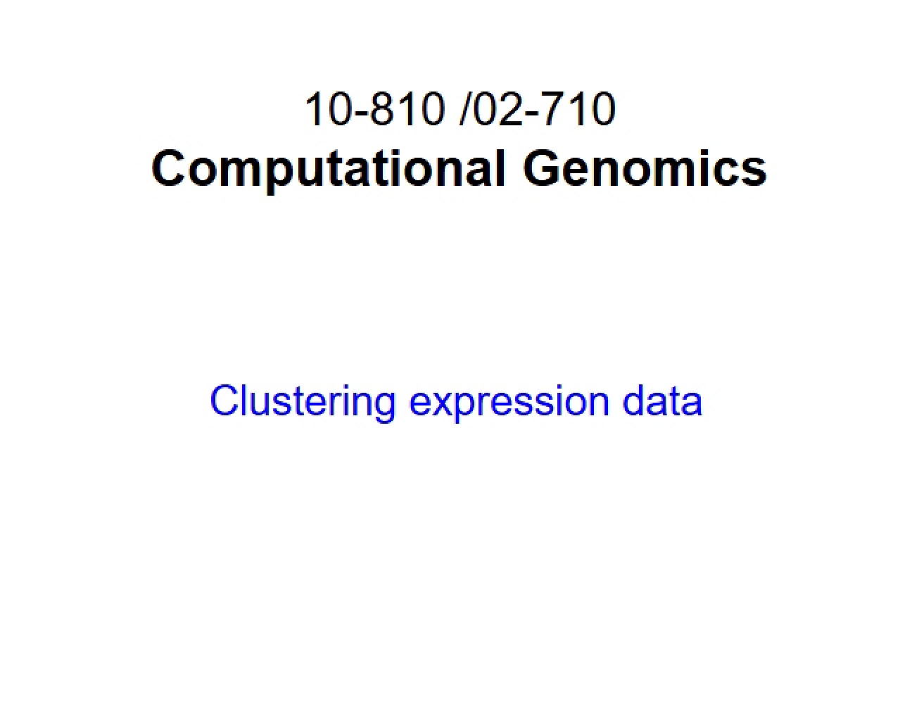 Expression Data Clustering
