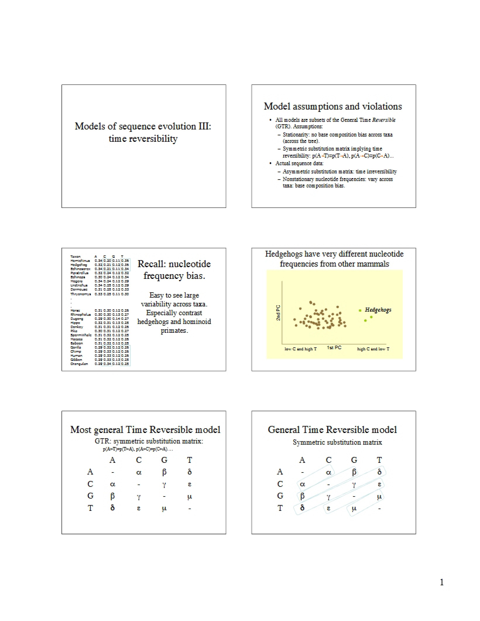 Time Reversibility Sequence Evolution Models III