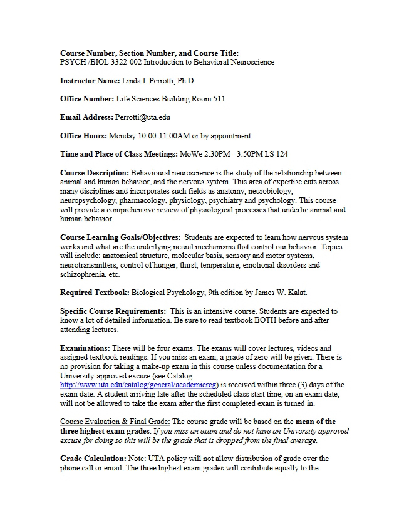 Class Outline PSYC 3322