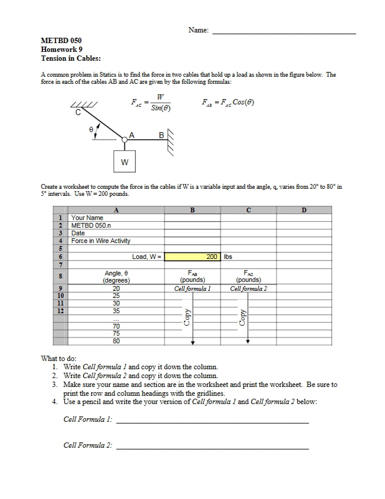 Graphing Cable Tension