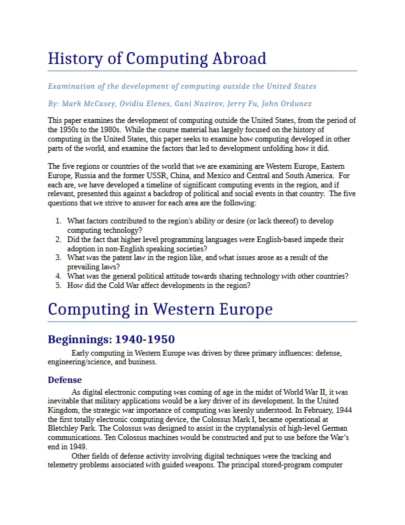 Computing History Abroad