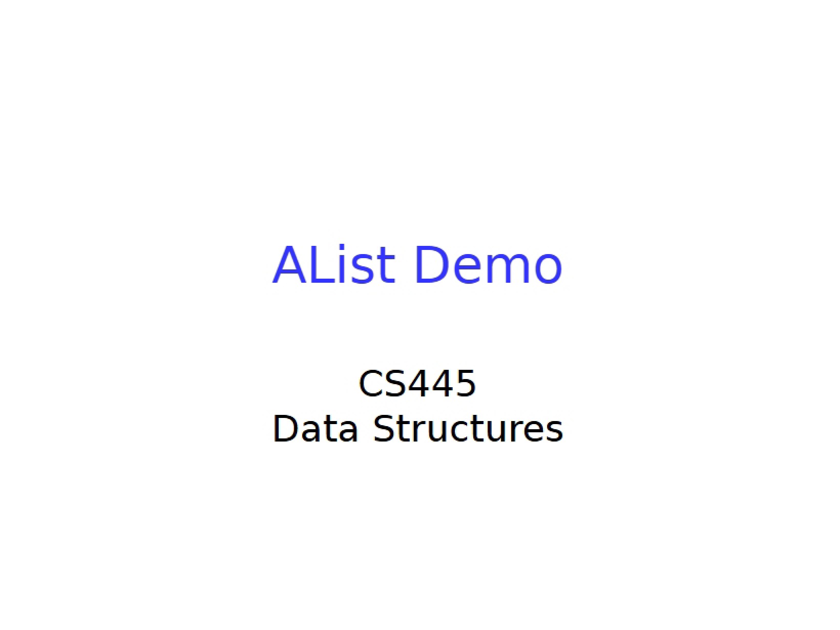 Demonstration of AList