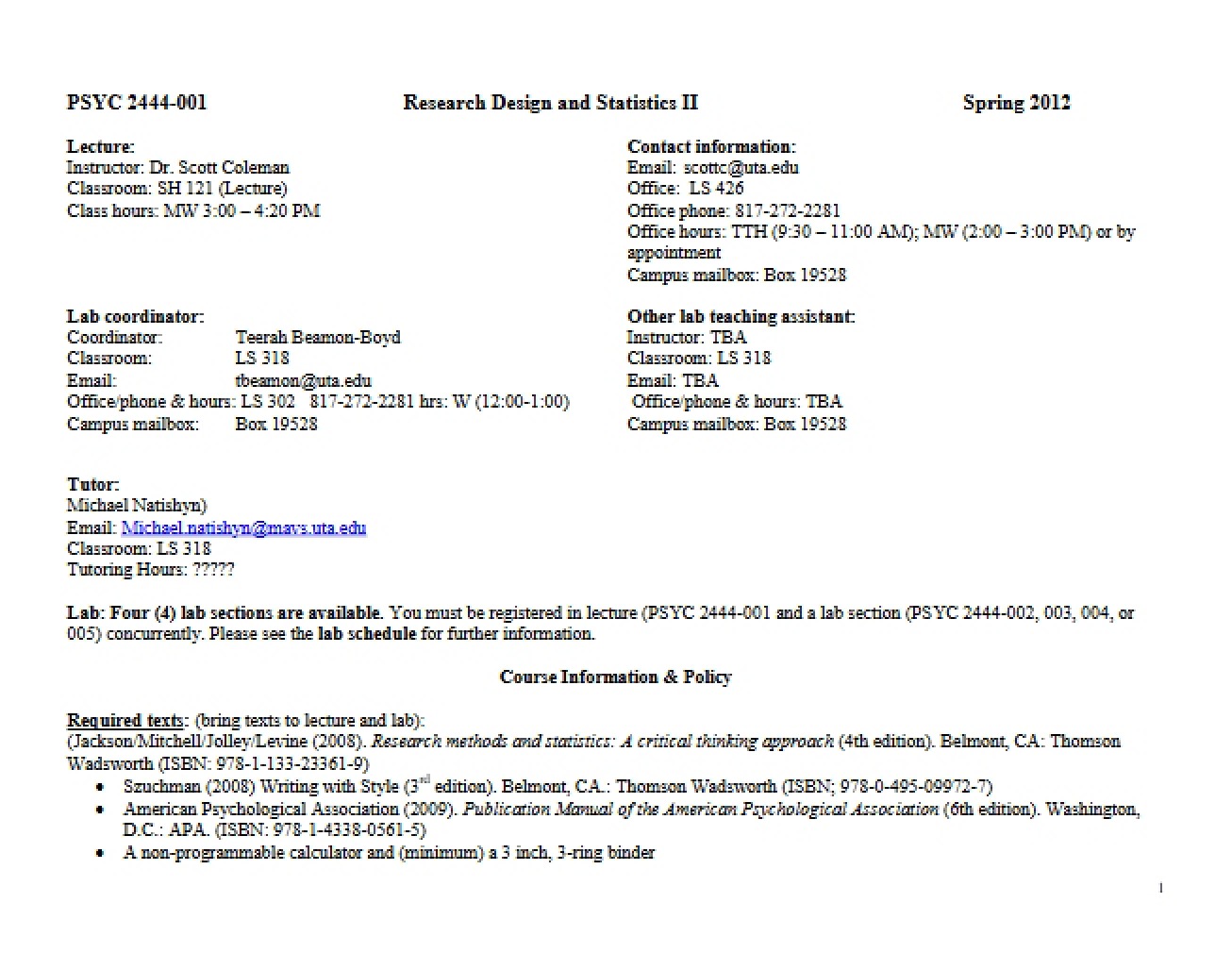 Syllabus PSYC 2444