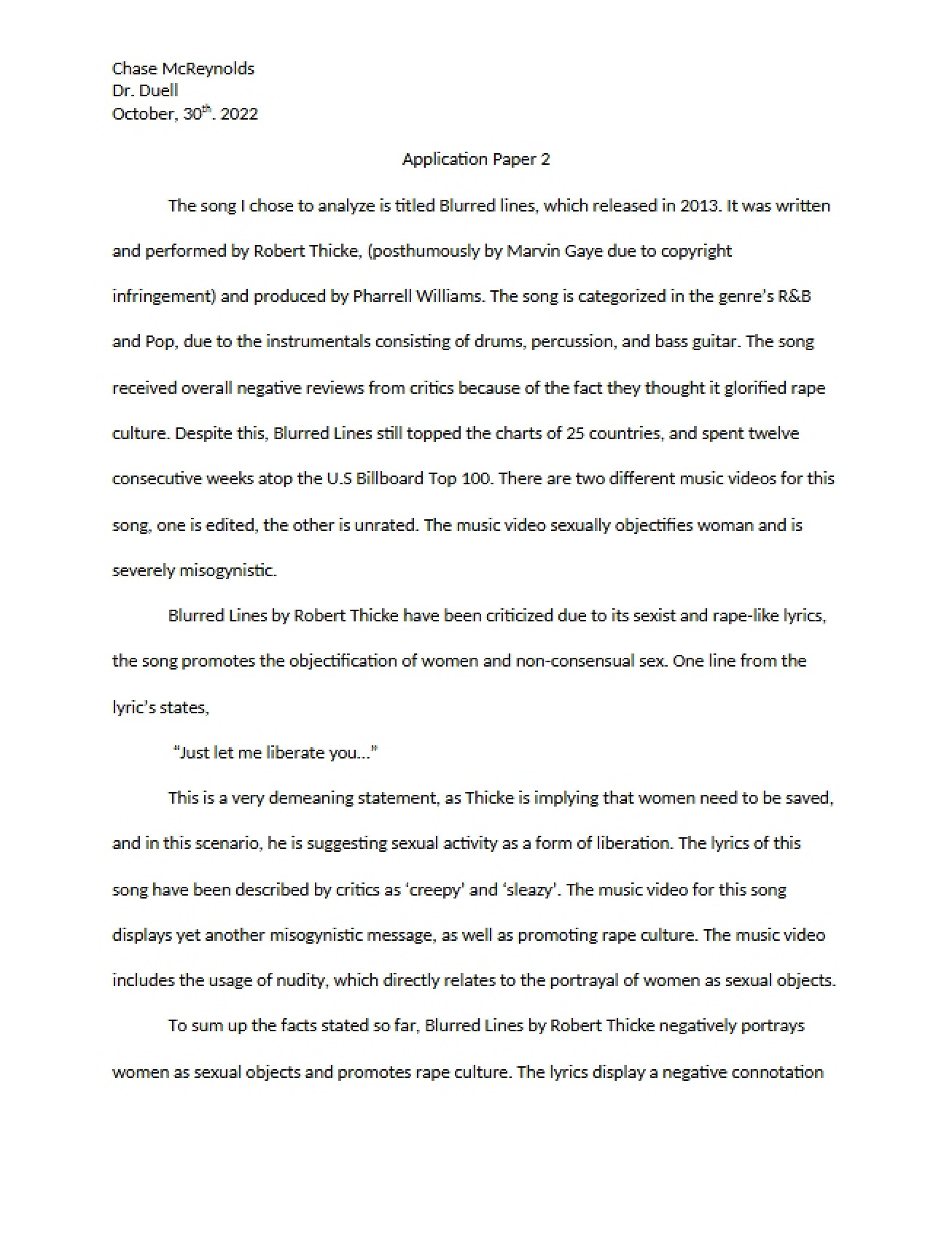 Second Application Paper