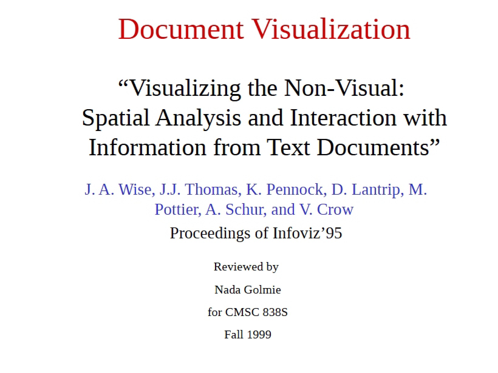 Visualizing Documents