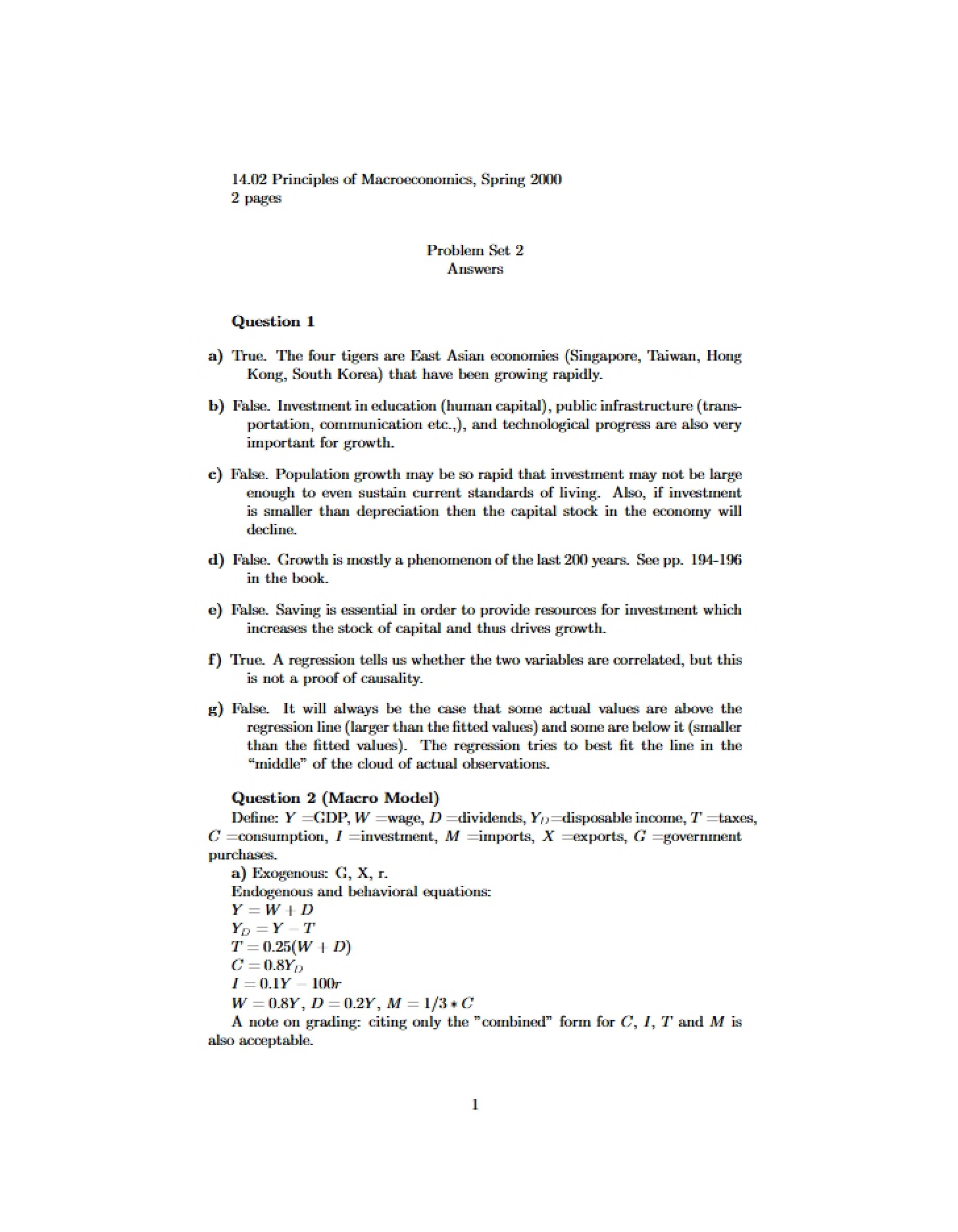 Problem Set Two