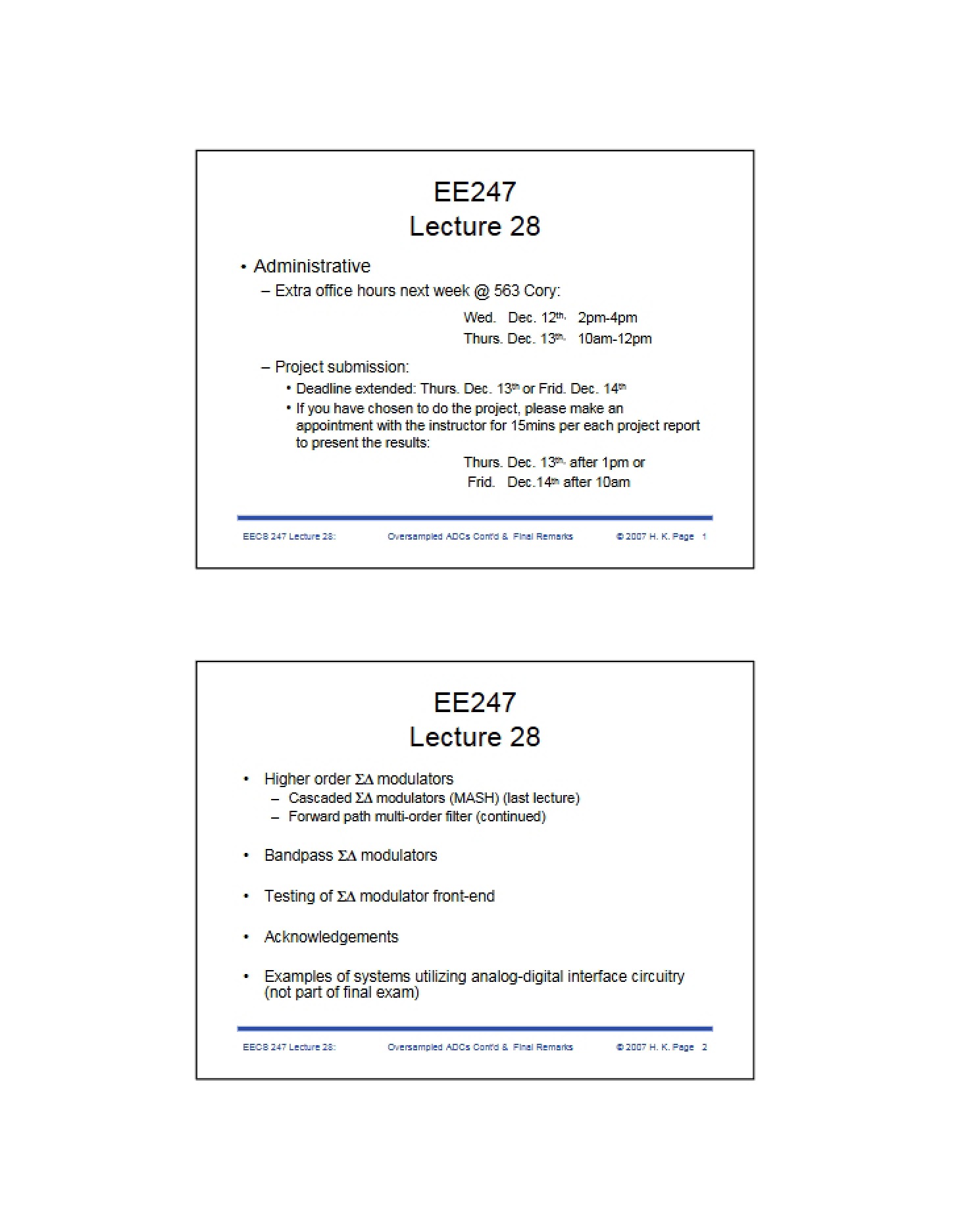 Lecture Twenty-Eight