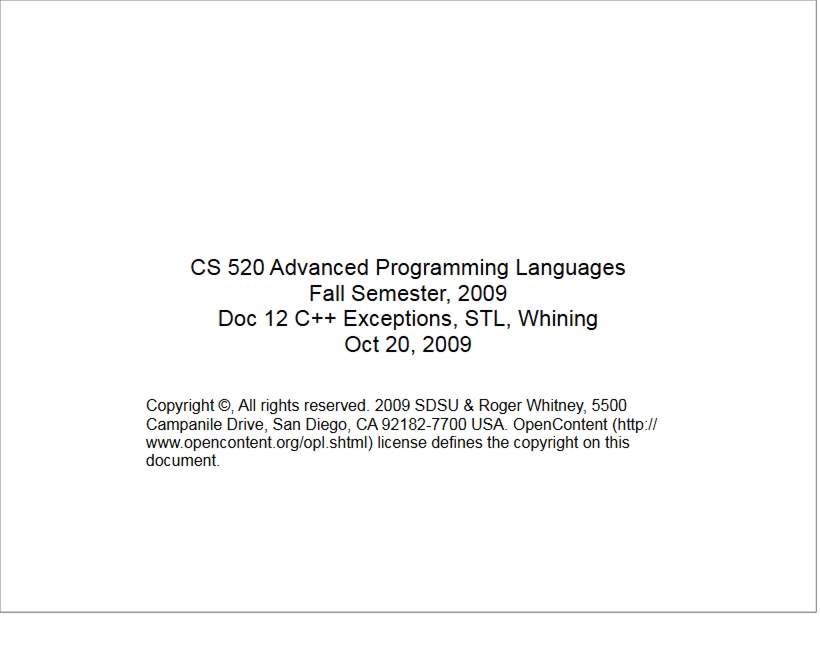 Whining, STL, and C++ Exceptions