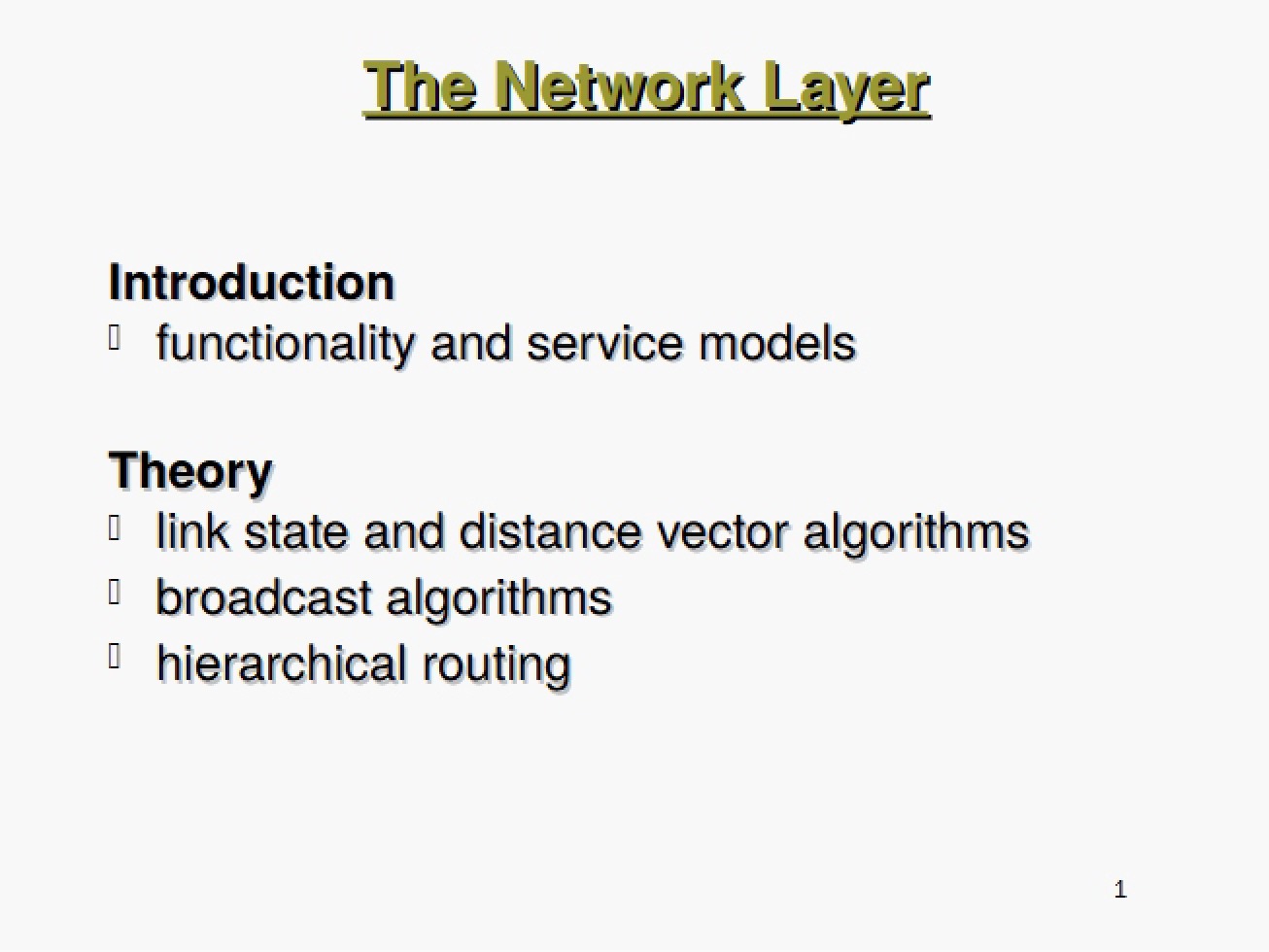 Layer for Networks