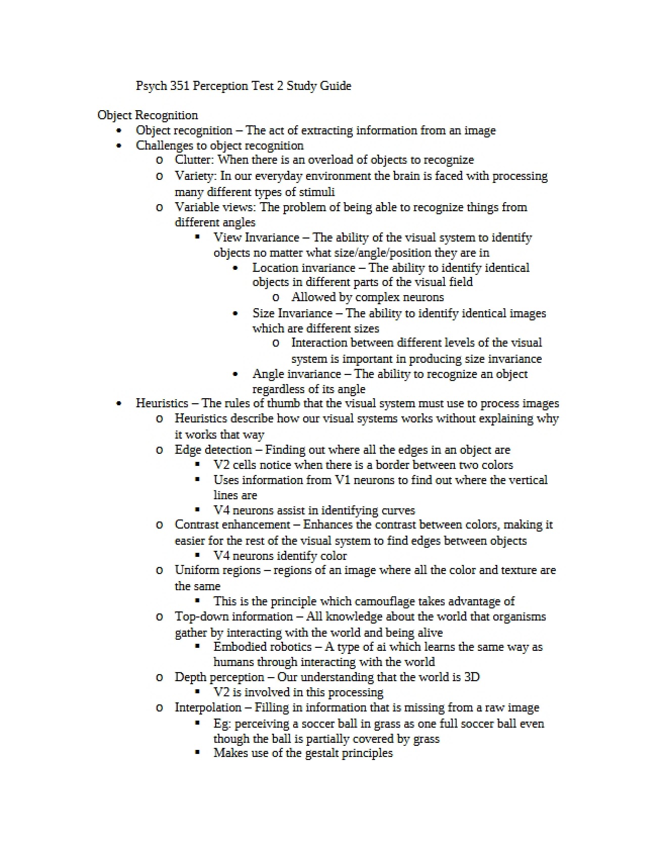Preparation Guide for the Second Perception Test