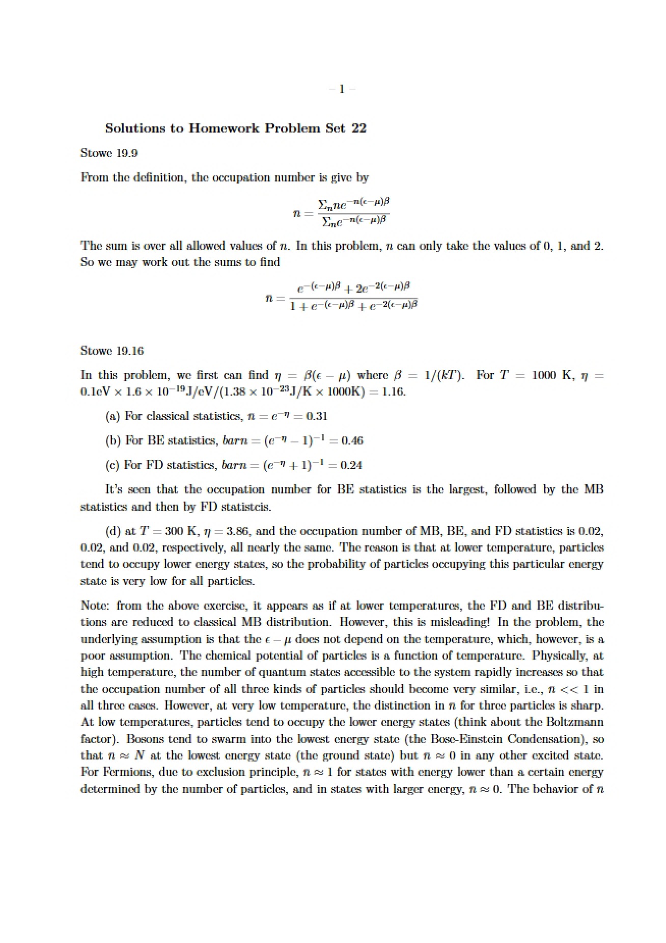 Homework Set 22 Solutions