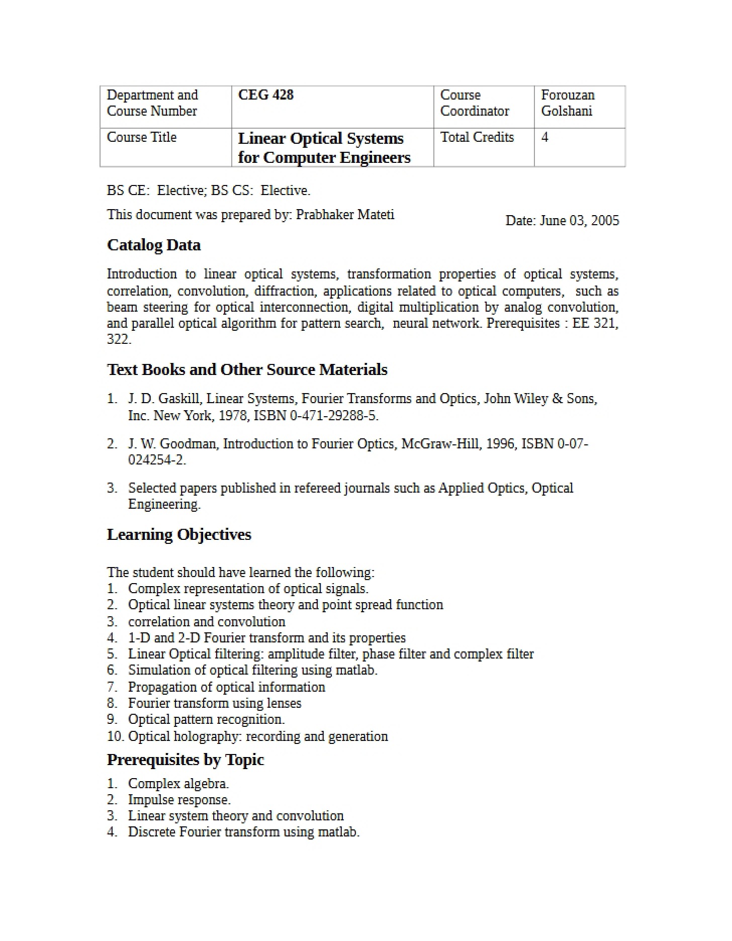 Syllabus Overview