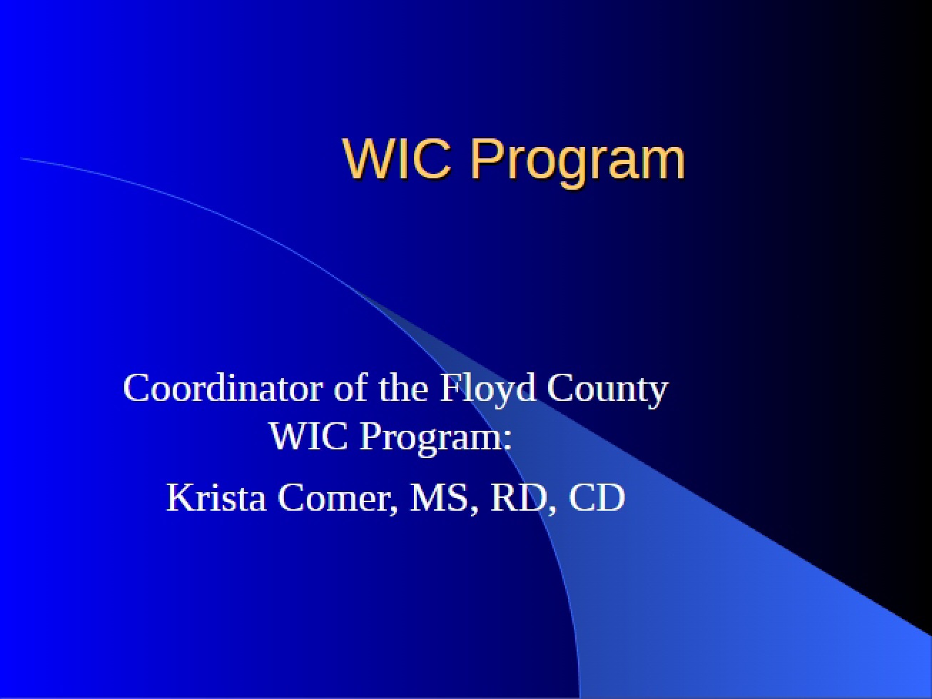 Overview of the WIC Program