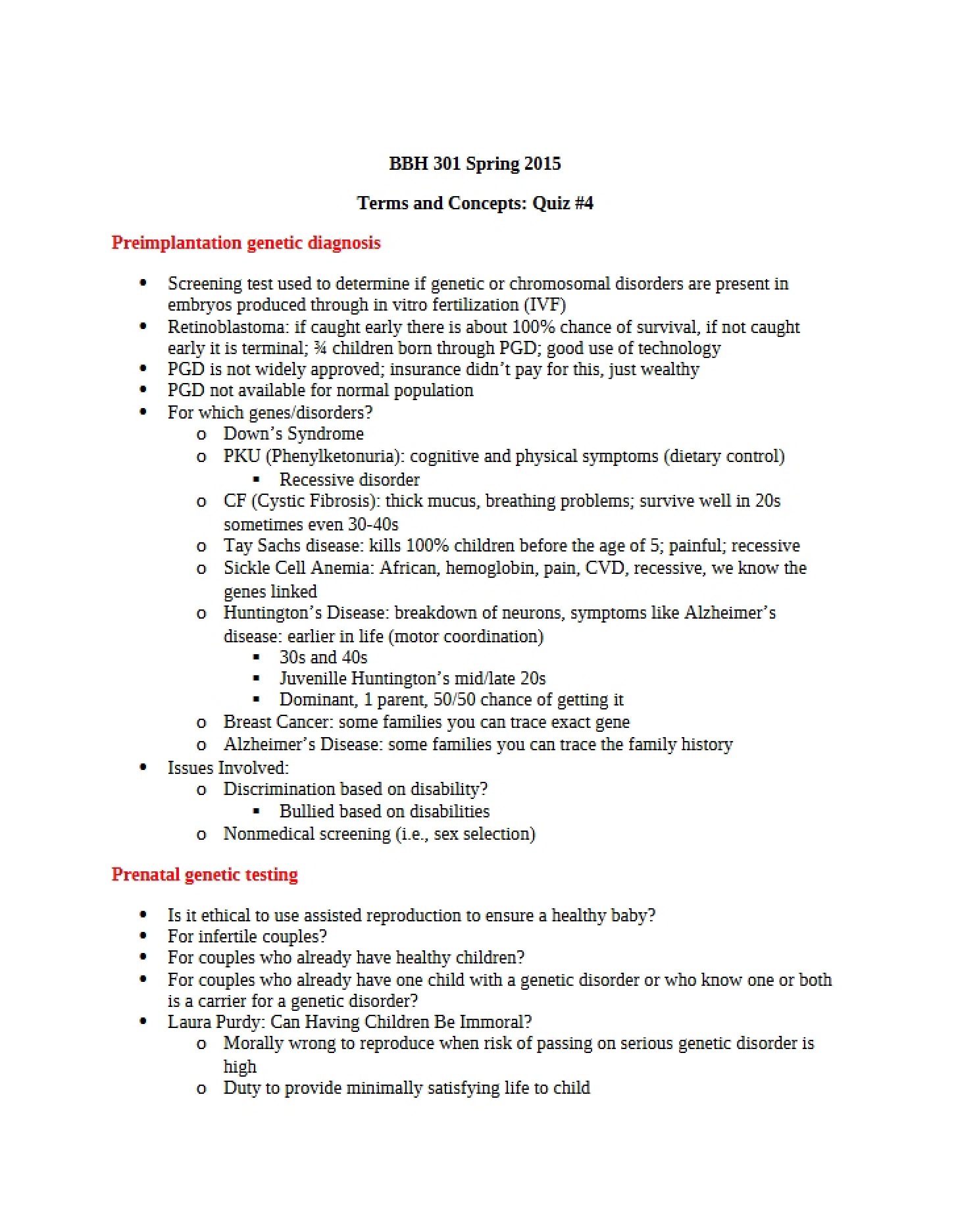 Quiz 4 Concepts and Terms