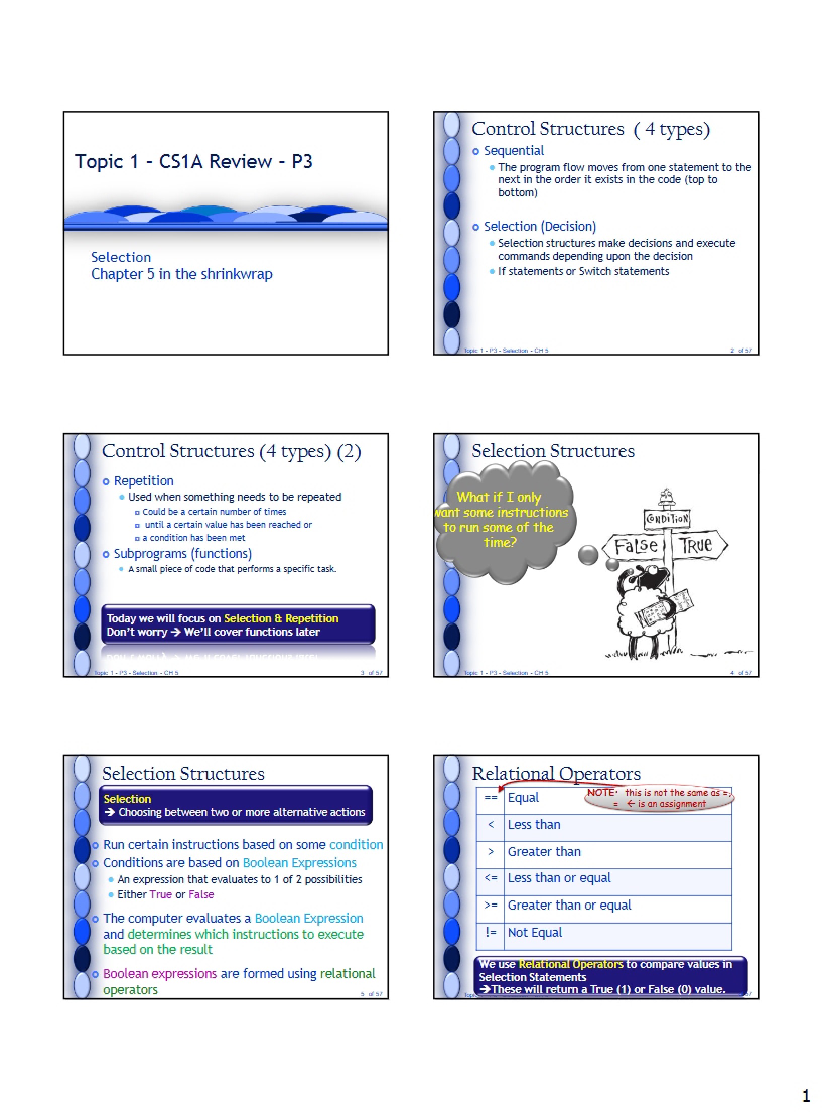 Selection Structures