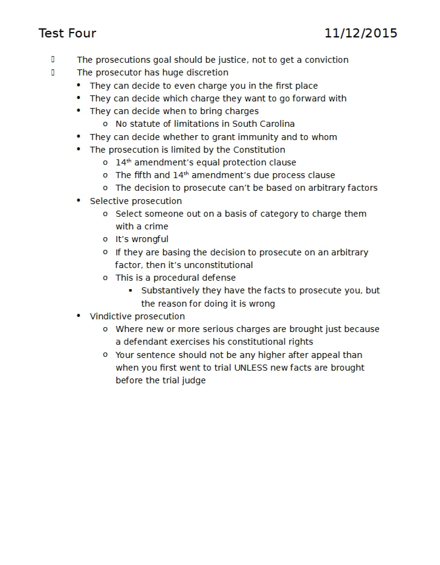 Notes for Test Four