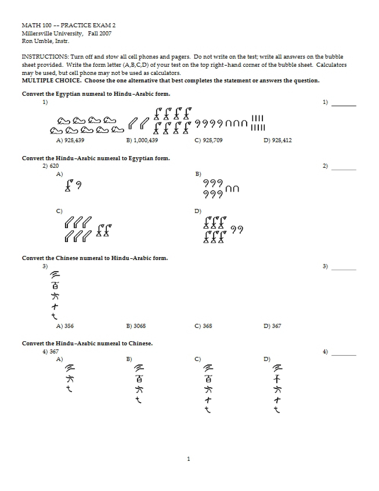 Math Survey Guide