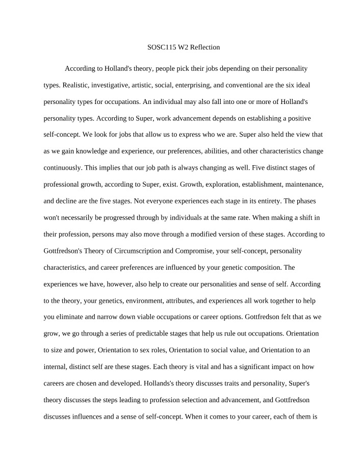 Reflection for Week 2 - SOSC115