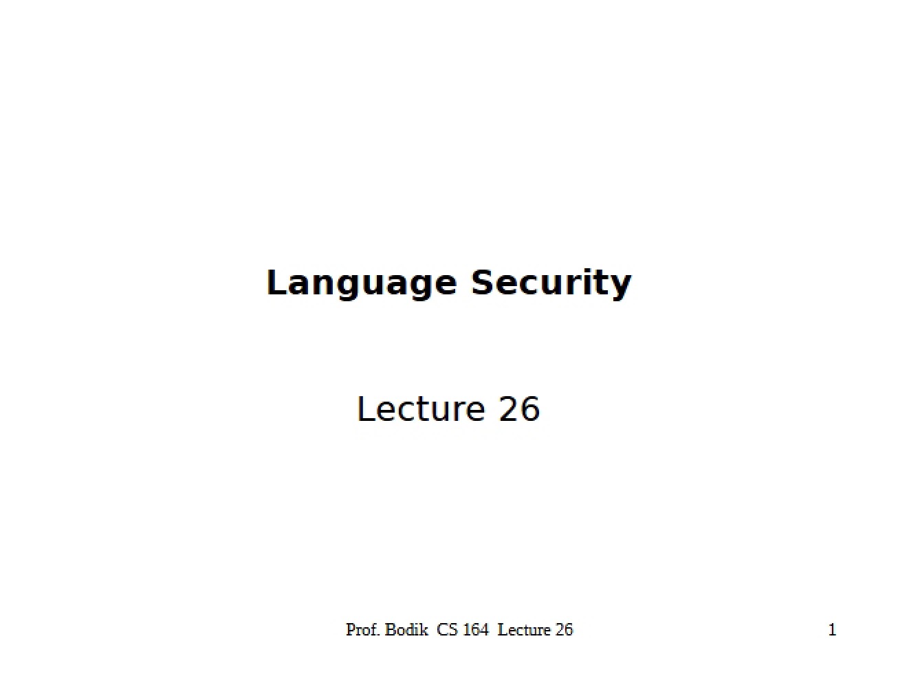 Security of Languages