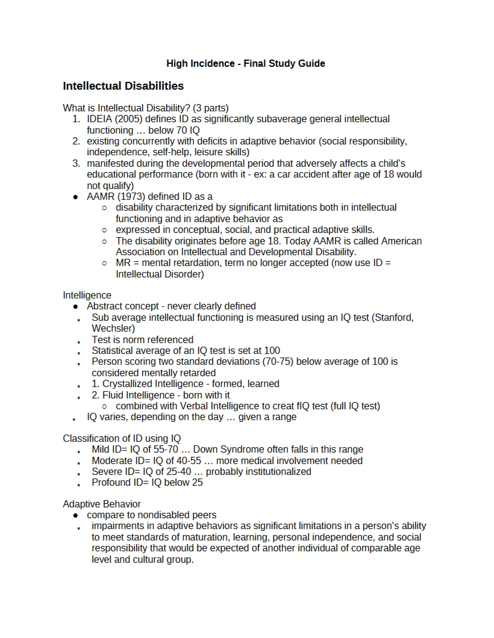 Final Guide High Incidence