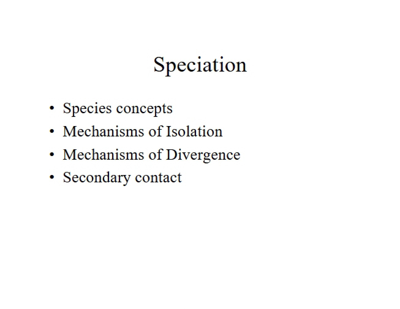 Process of Speciation