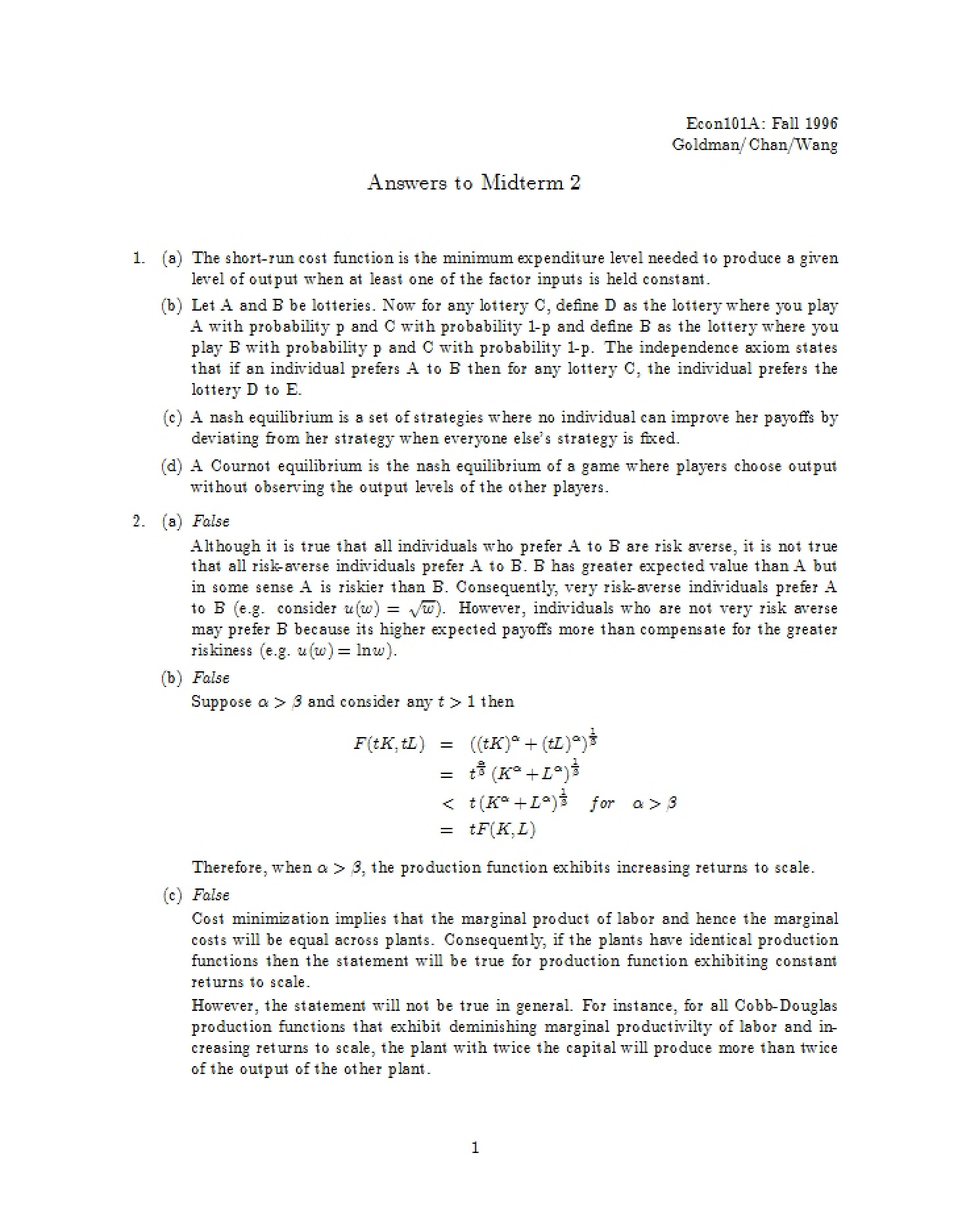 Midterm (Econ 101A)
