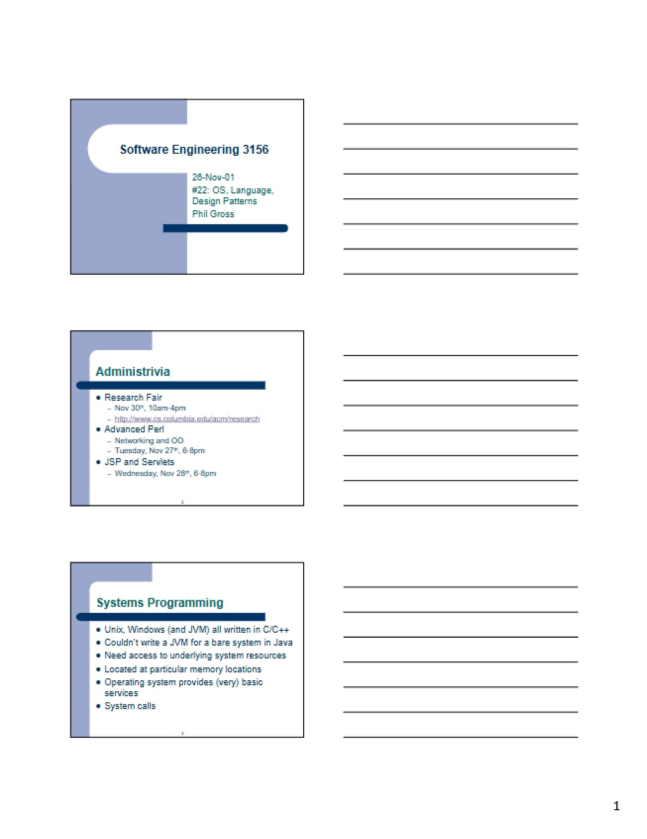 Design Patterns, Language, OS (Part 1)