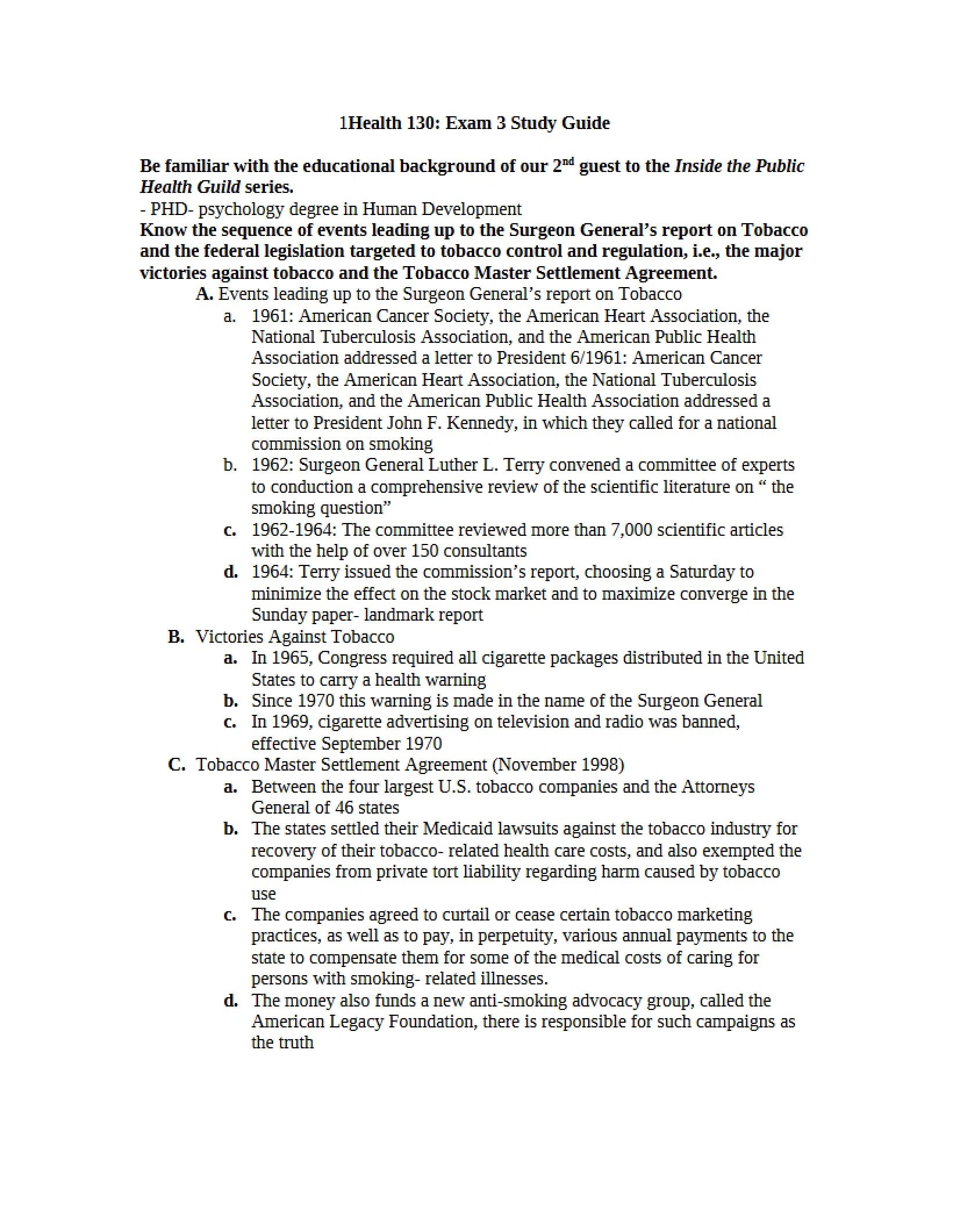 Exam 3 Study Resource