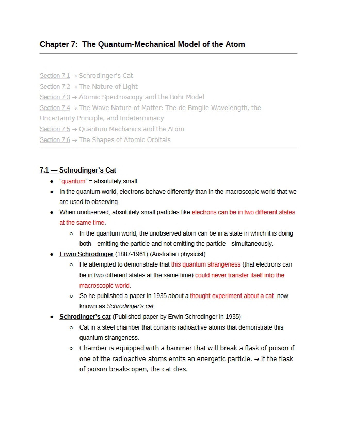Chapter 7 The Quantum-Mechanical Model of the Atom