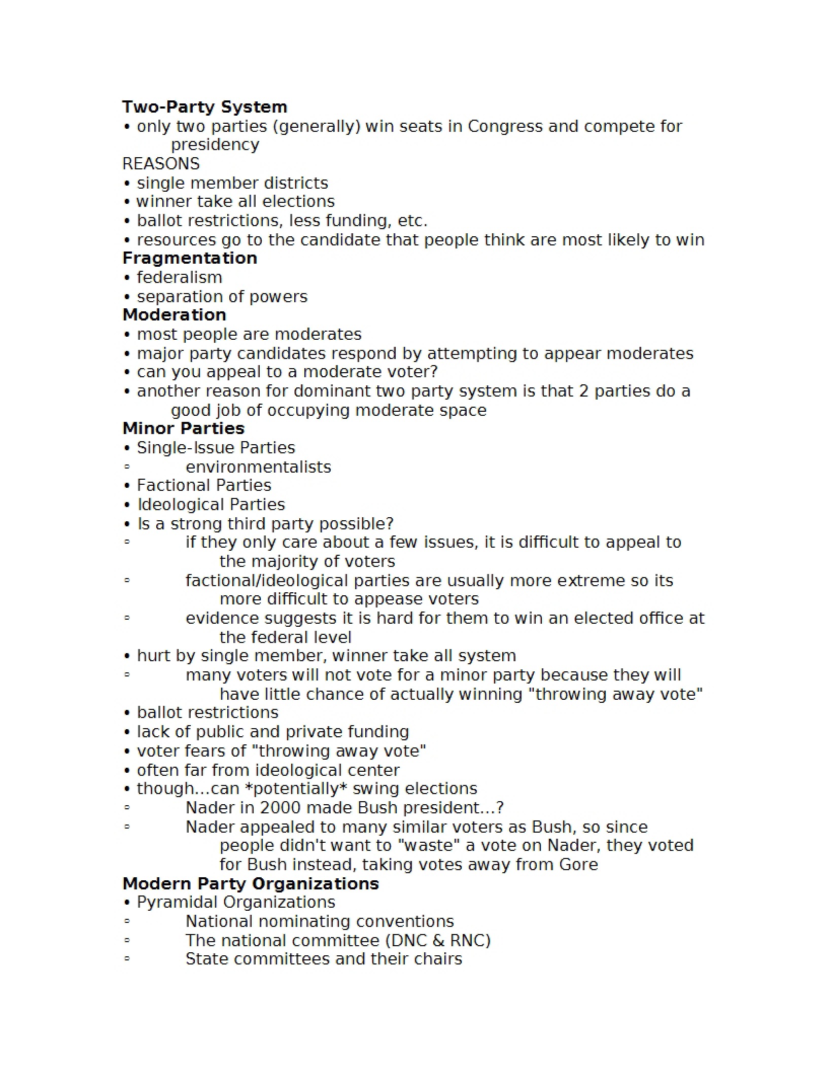 System of Two Parties