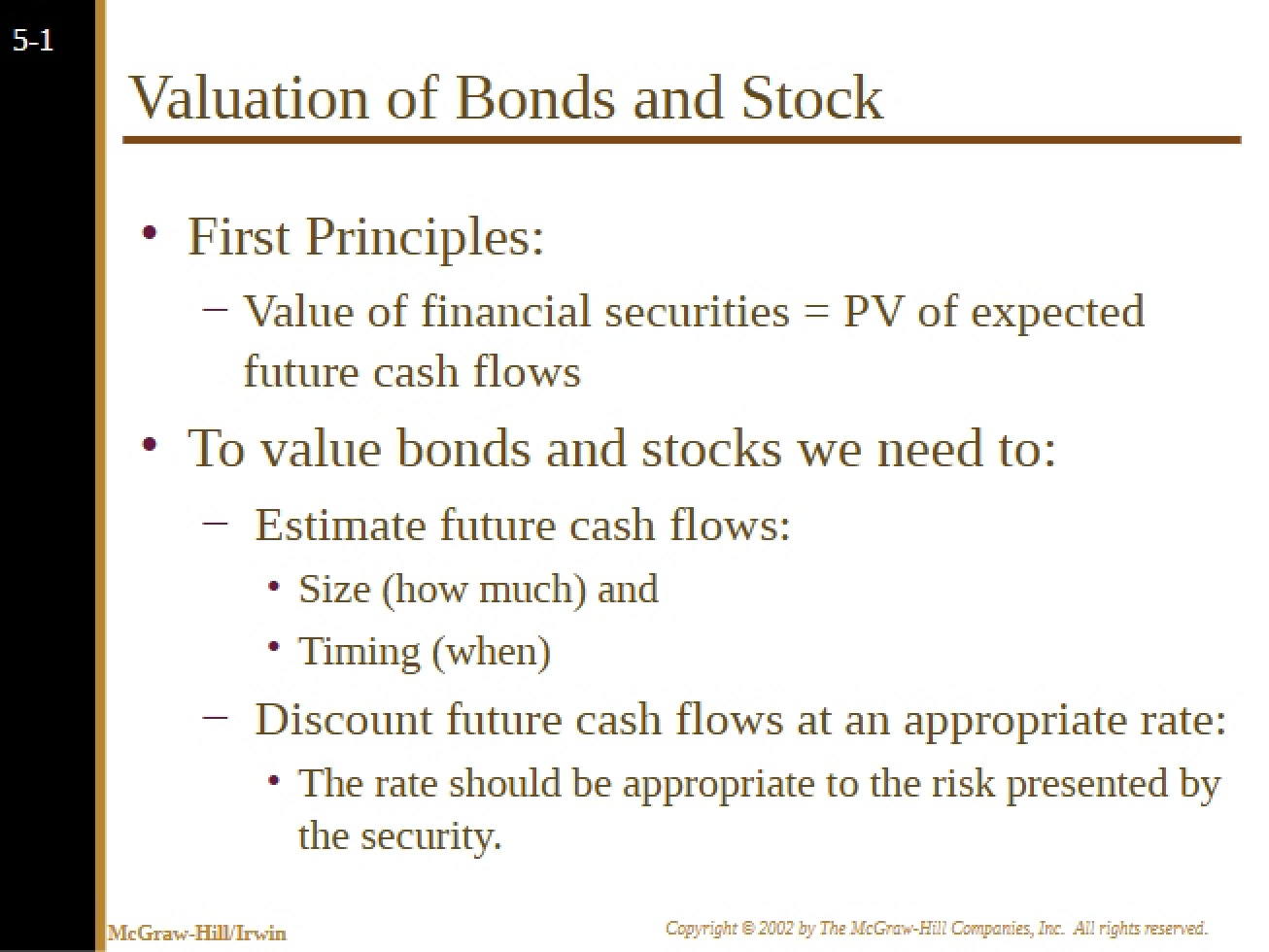 Stock and Bond Valuation