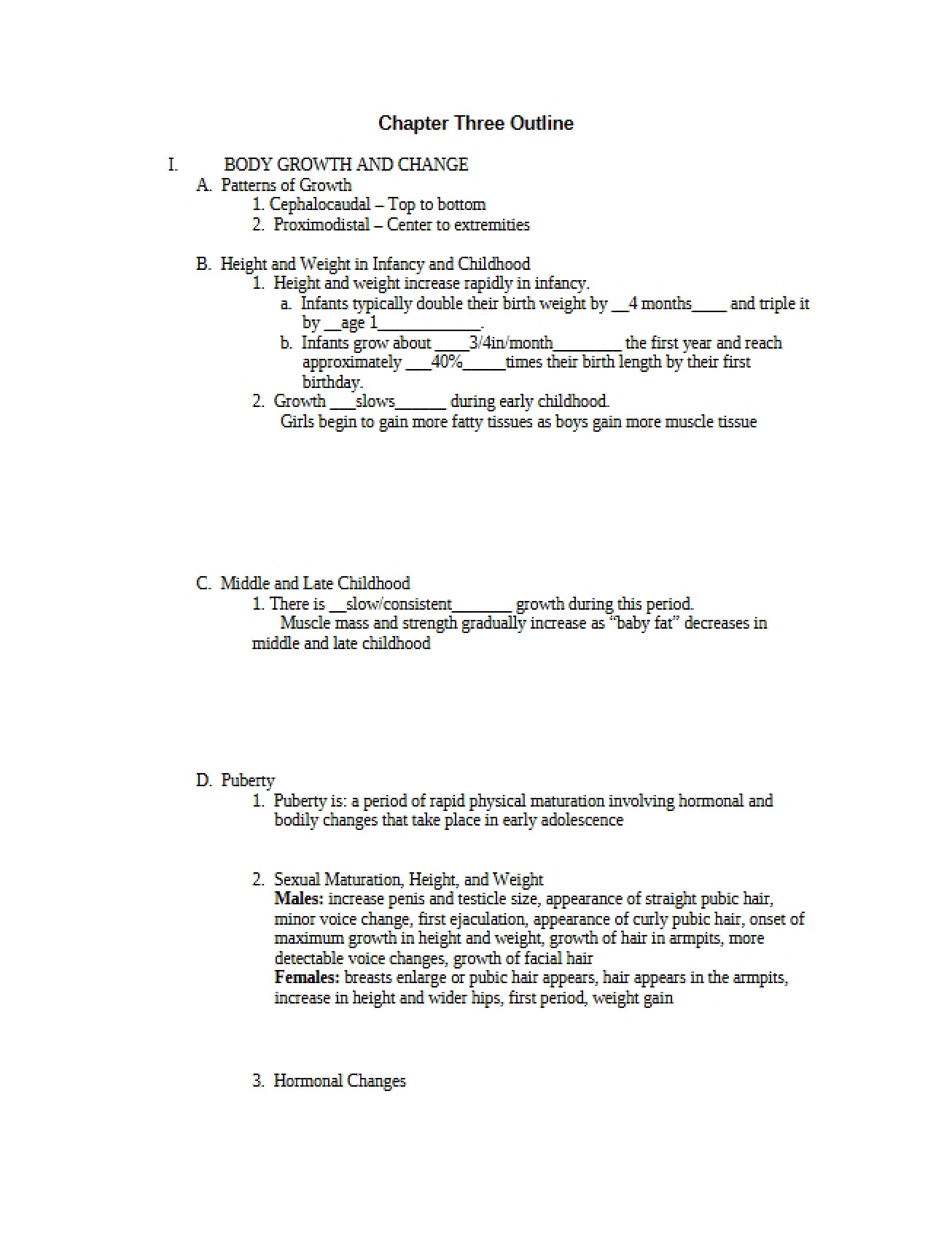 Outline of Chapter 3
