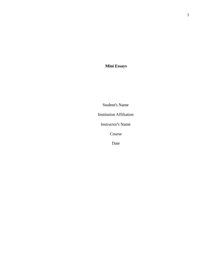 Mini-Essays Collection