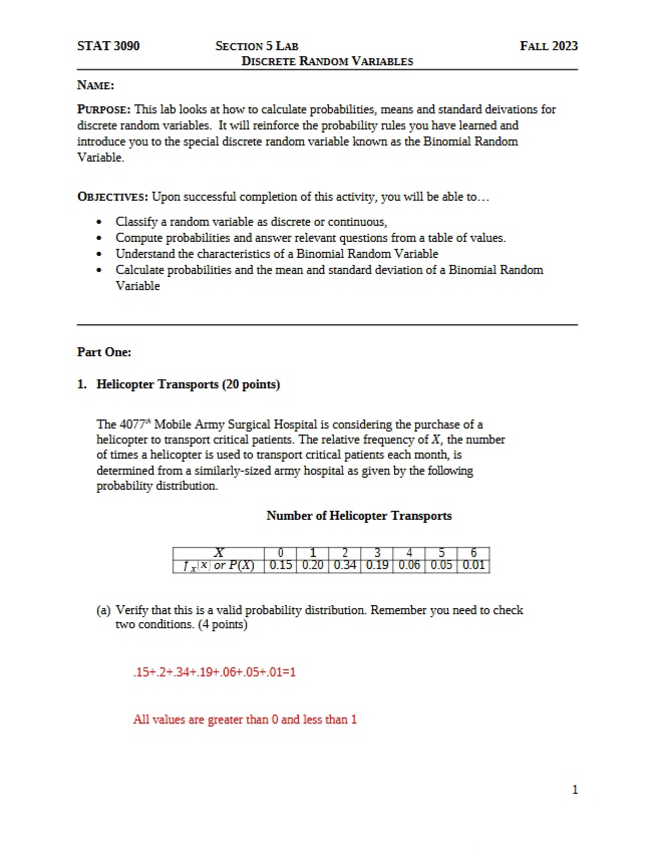 Laboratory Section Five