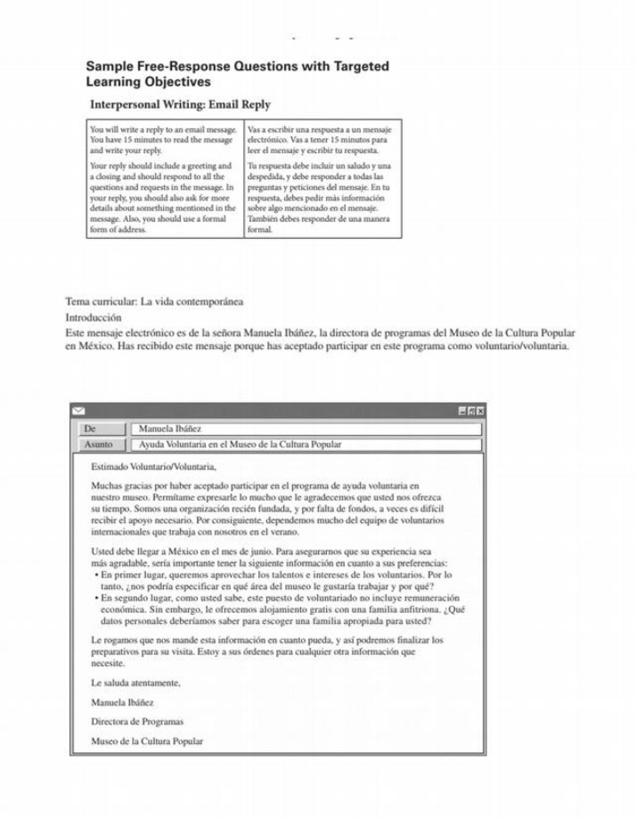Interpersonal Writing - Volunteer Program Email Reply