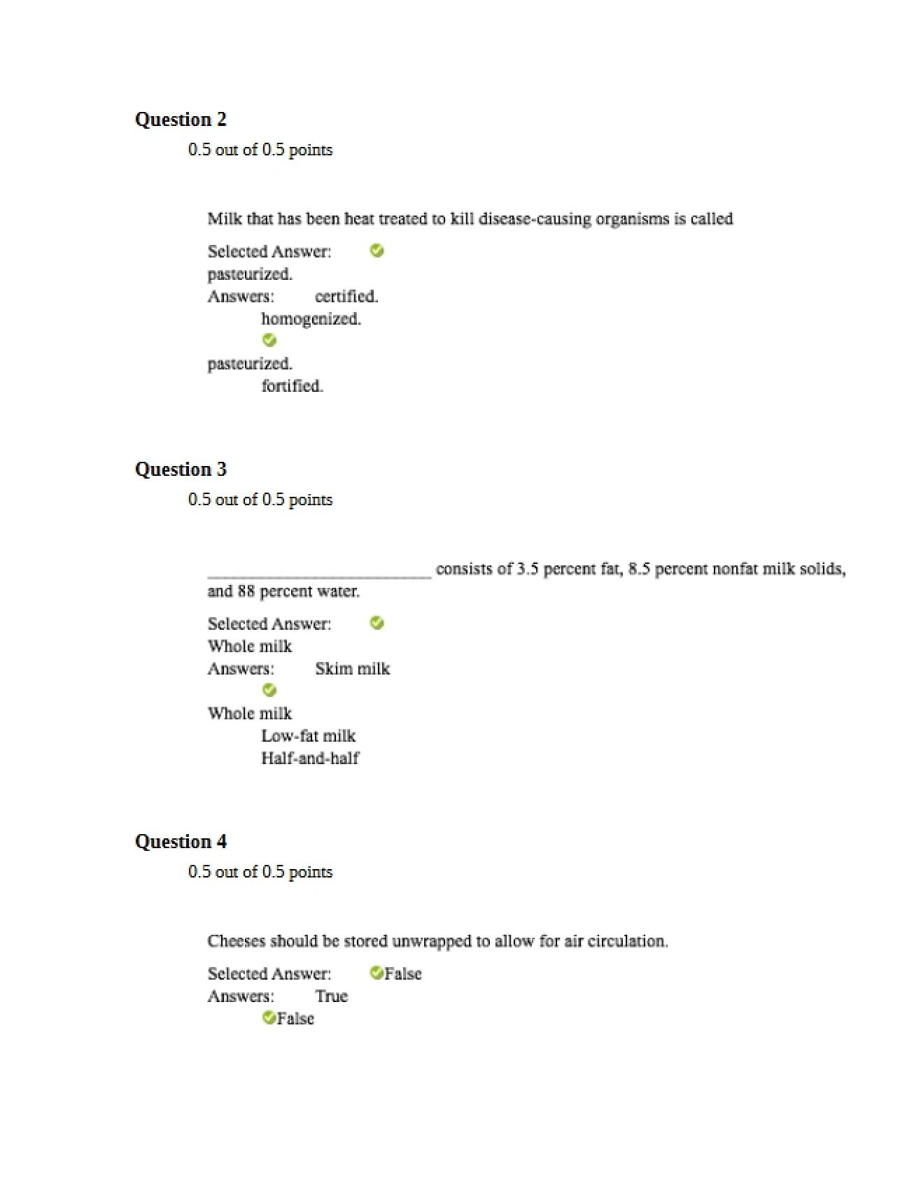 Food Preparation Examination